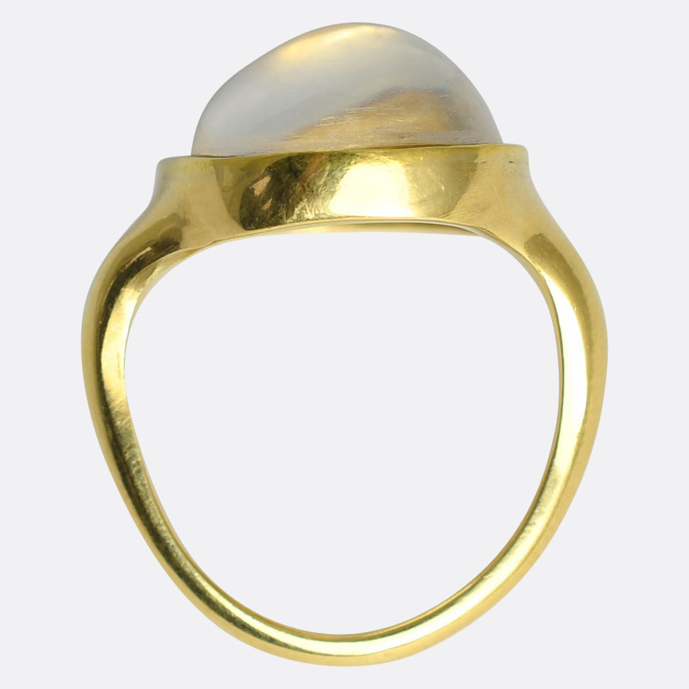 Oversized 16ct Moonstone 22k Gold Solitaire Ring