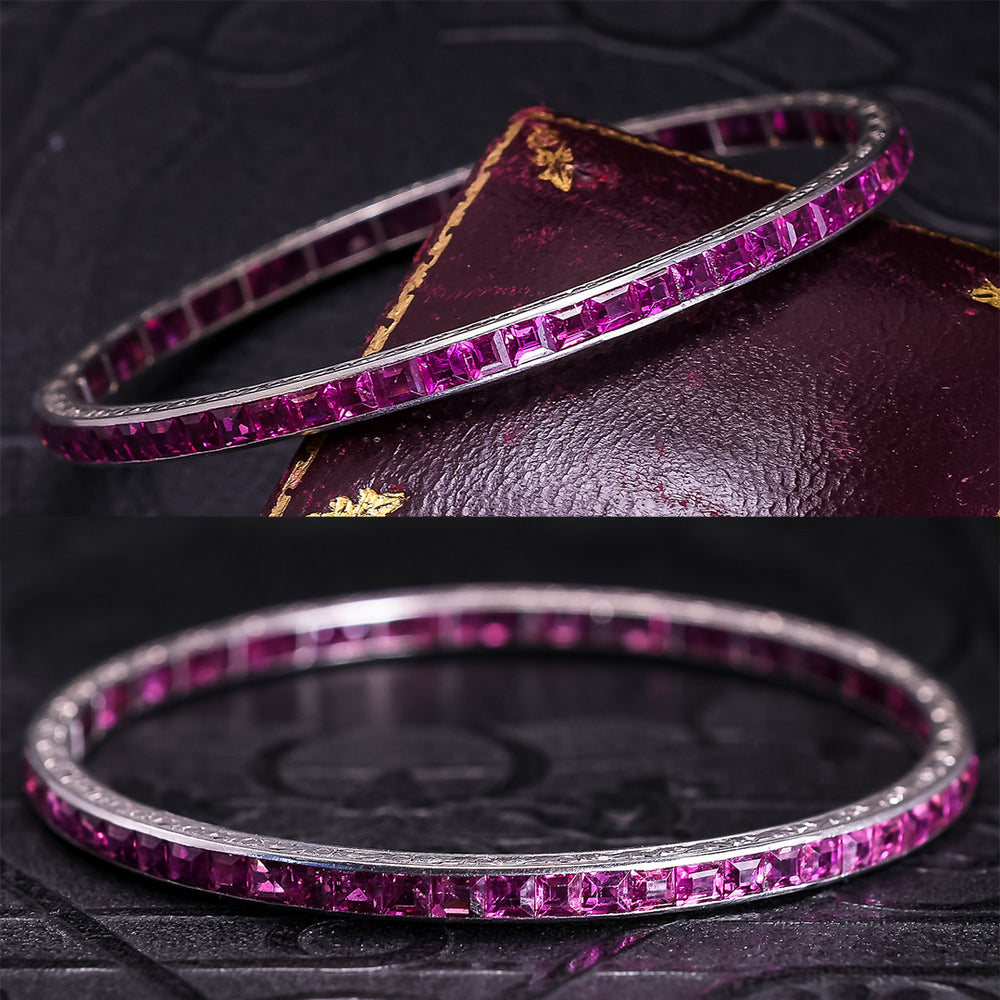 Art Deco Burma Ruby Bangle