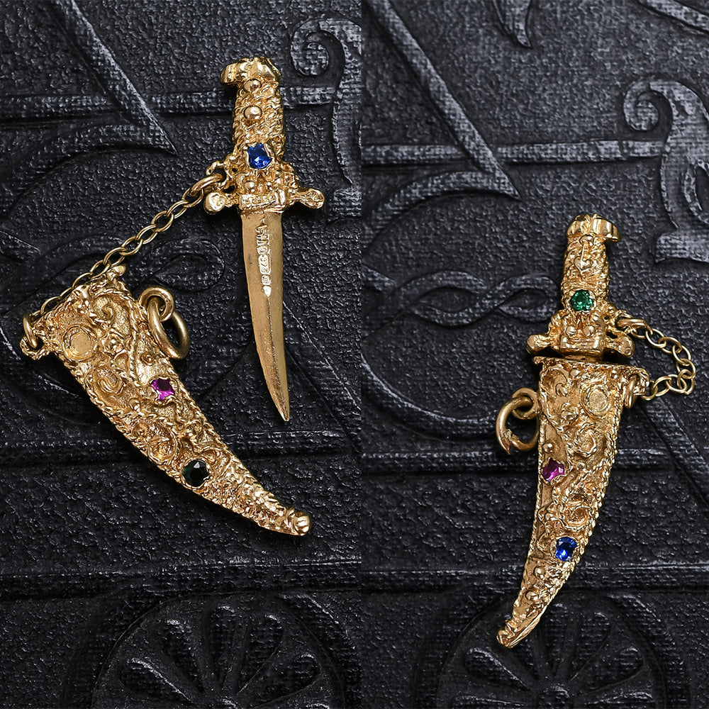 Vintage Multi-Gem Dagger Charm