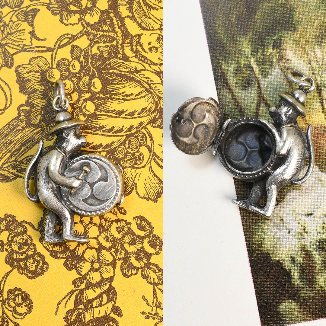 Locket Monkey Victorian Silver