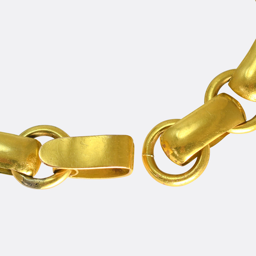 Victorian 15k Gold Book Chain Collar