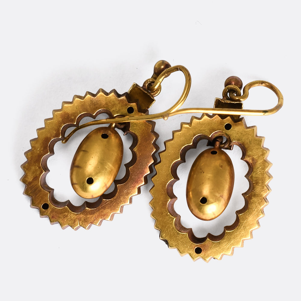 Victorian 15k Gold Dangle Earrings