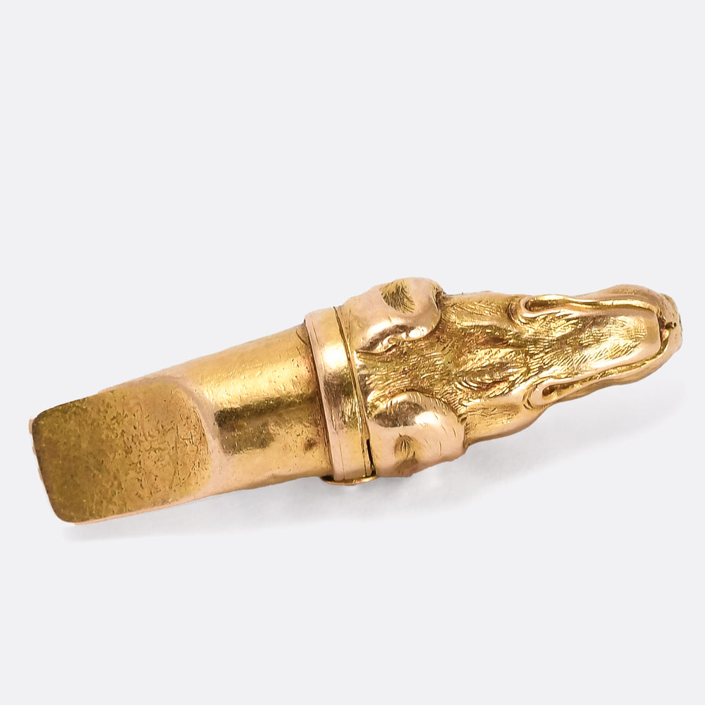 Victorian 15k Gold Dog Whistle Pendant