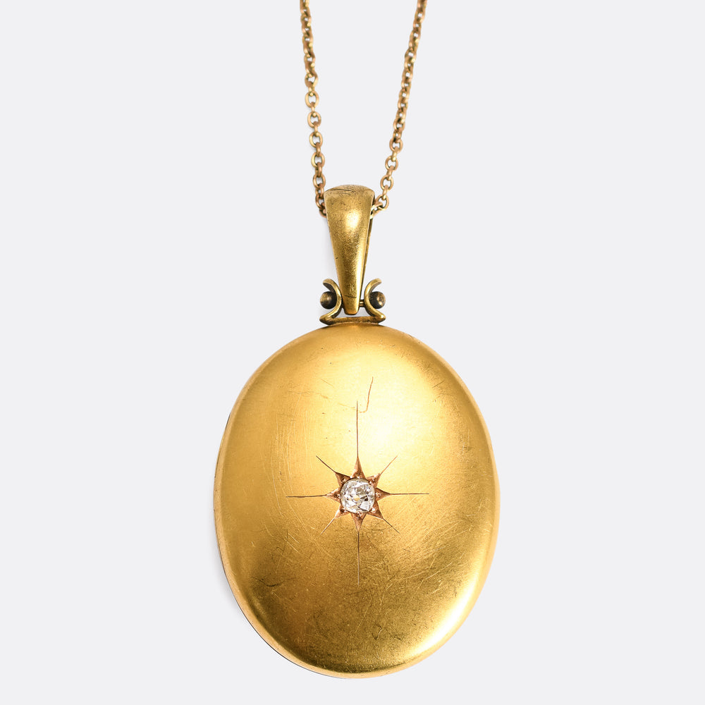 Victorian 18k Gold Diamond Locket