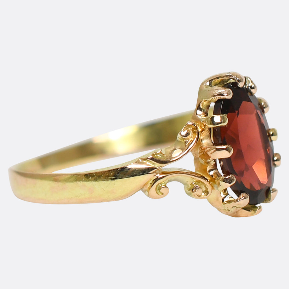 Victorian 2.02ct Garnet Solitaire Ring