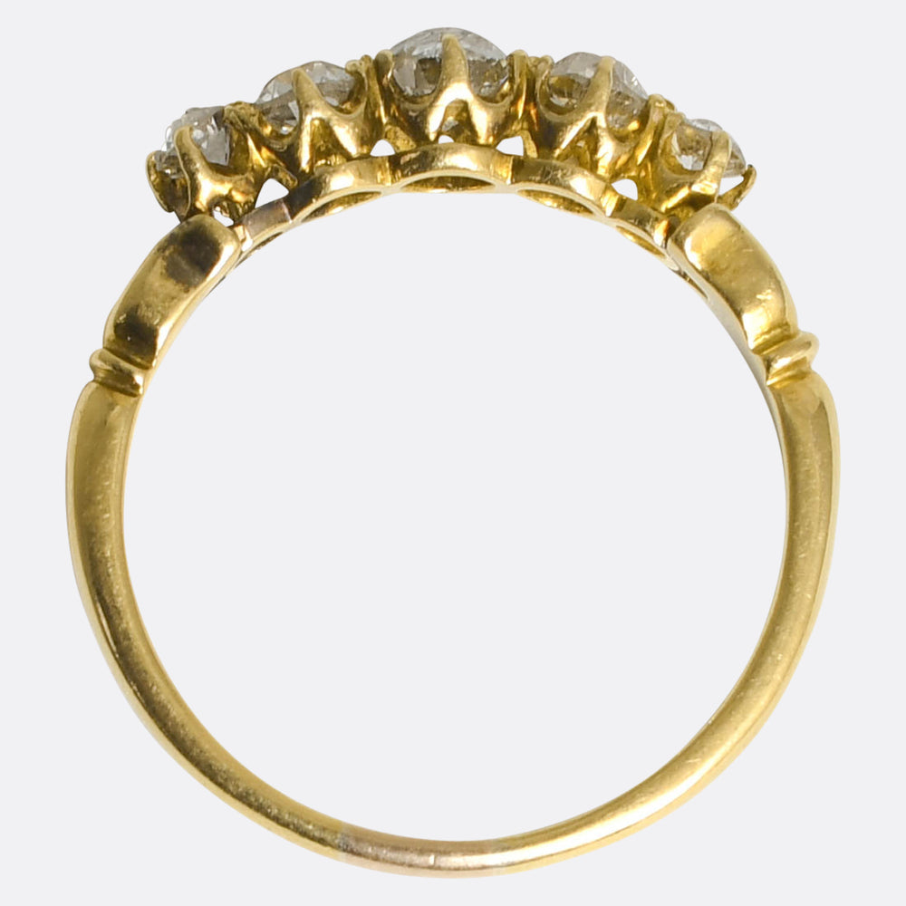 Victorian 5-Stone Diamond Half Hoop Ring