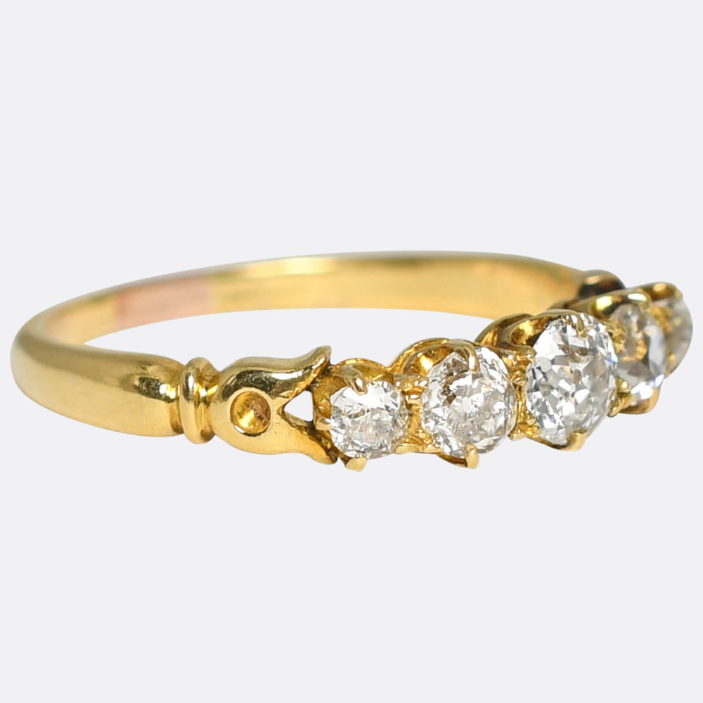 Victorian 5-Stone Diamond Half Hoop Ring