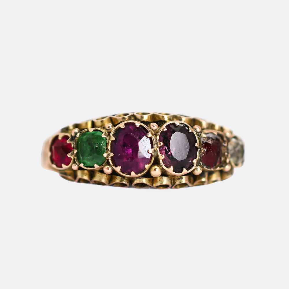 Victorian Acrostic 'Regard' Ring
