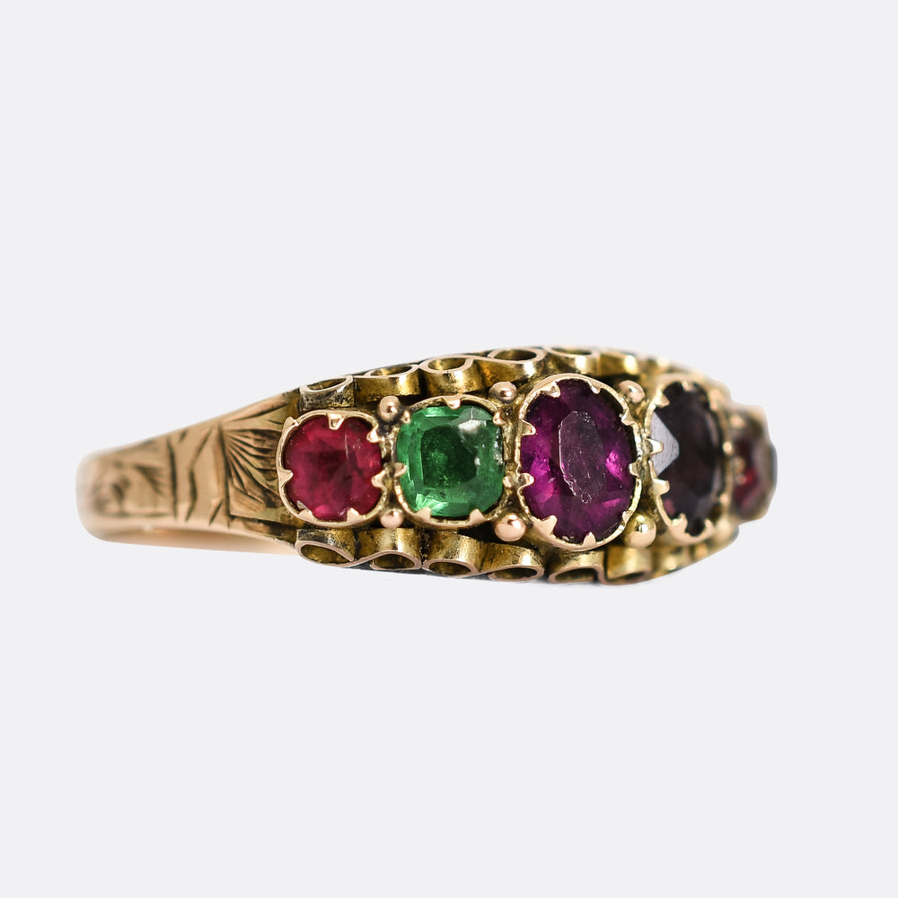 Victorian Acrostic 'Regard' Ring