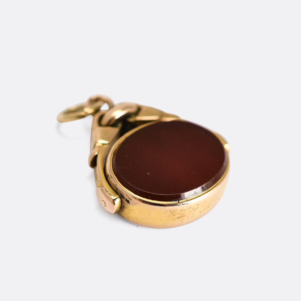 Victorian Bloodstone & Carnelian Spinner Fob Pendant