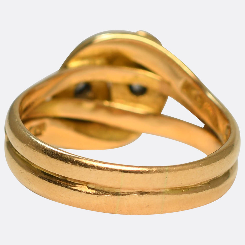 Victorian Diamond Double Snake Ring