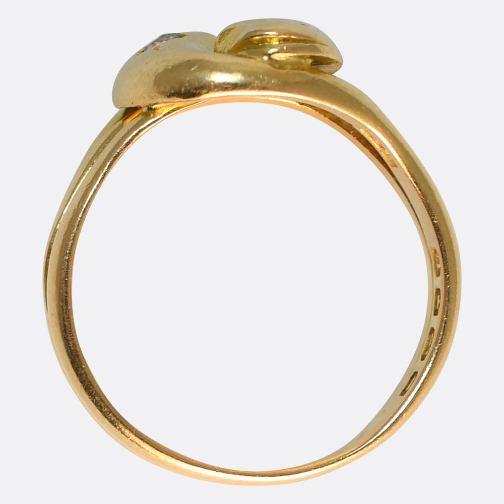 Victorian Diamond Double Snake Ring