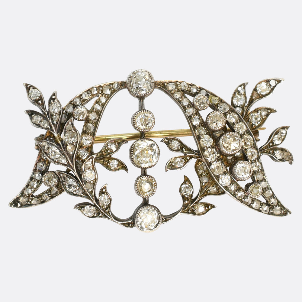 Victorian Diamond Floral Brooch