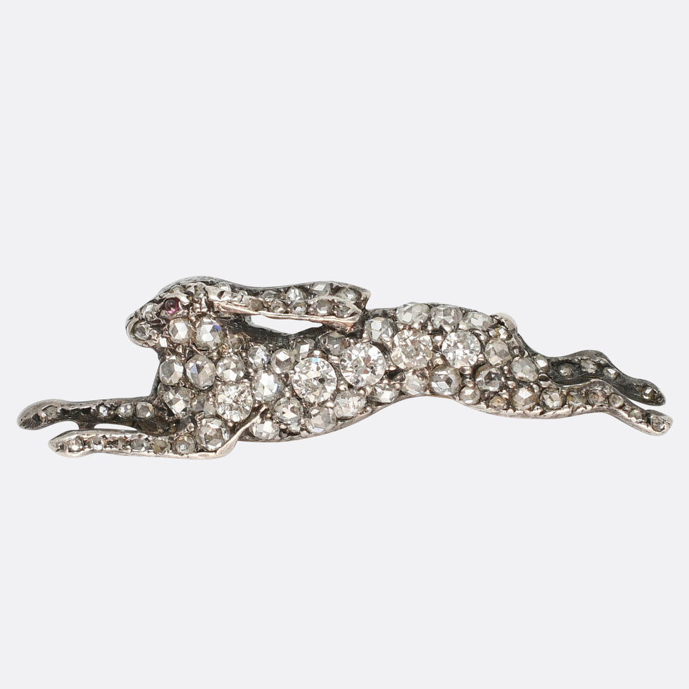 Victorian Diamond Hare Brooch