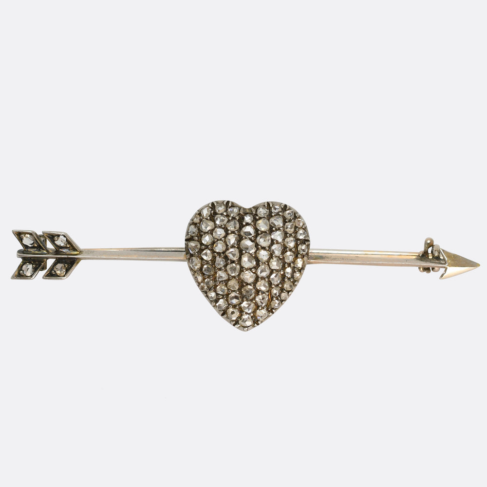Victorian Diamond Love Struck Brooch