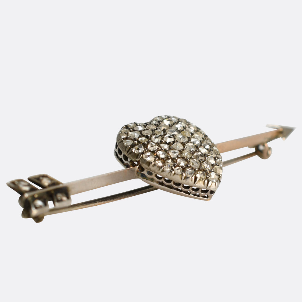 Victorian Diamond Love Struck Brooch