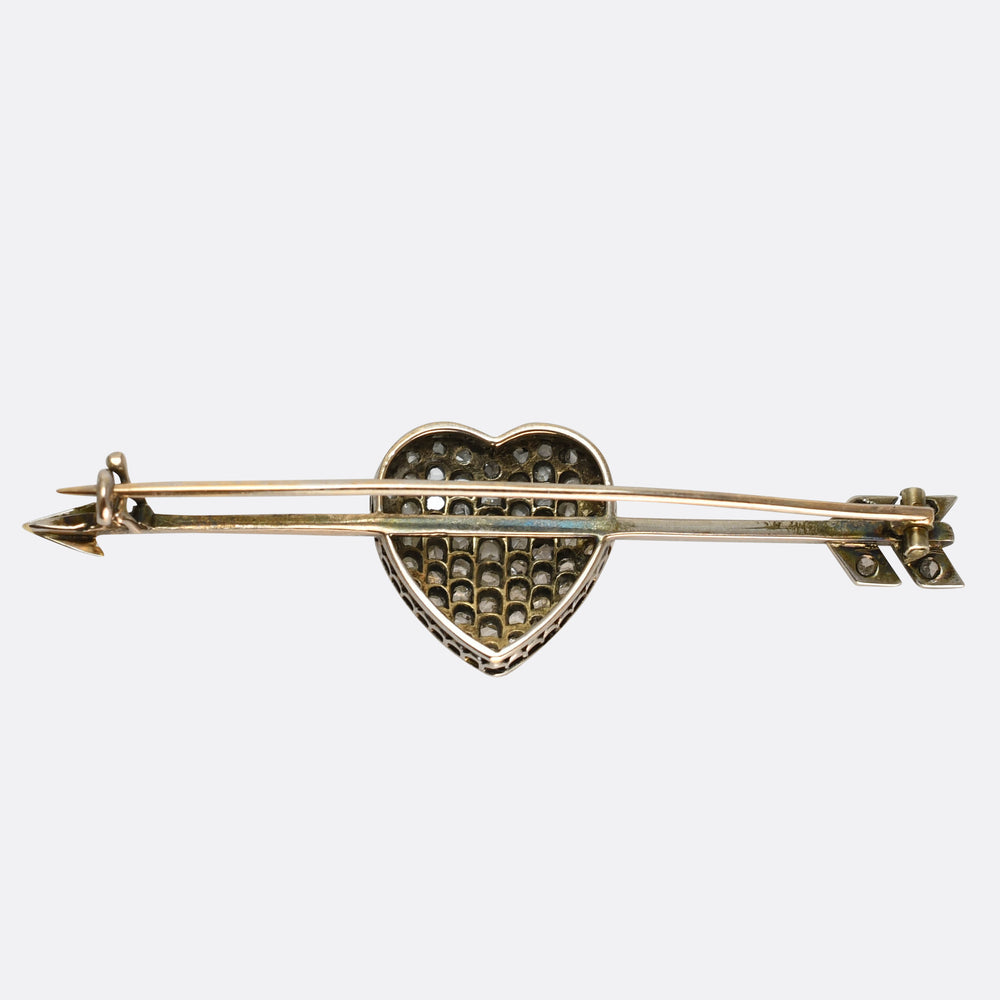 Victorian Diamond Love Struck Brooch