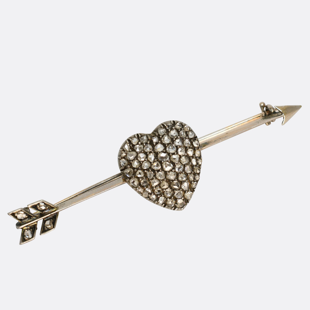 Victorian Diamond Love Struck Brooch