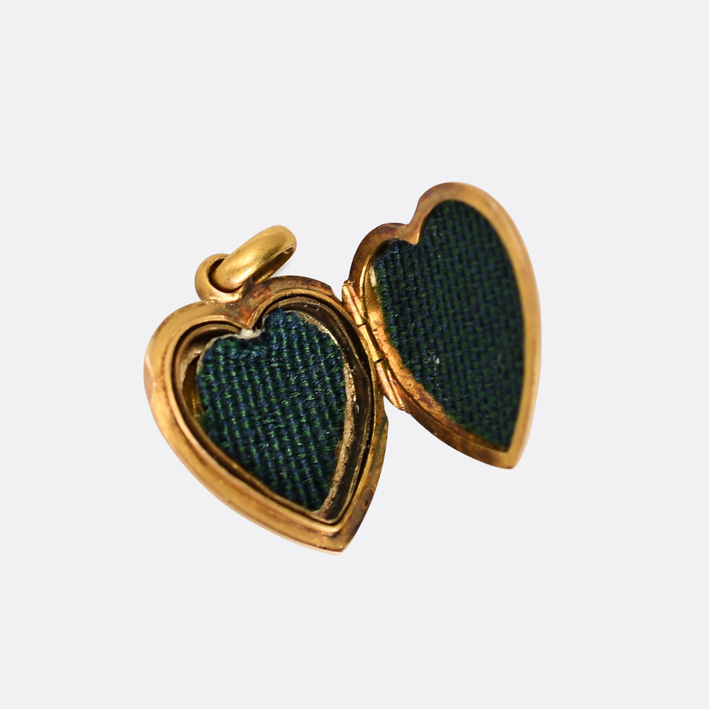Victorian Diamond Puffed Heart Locket