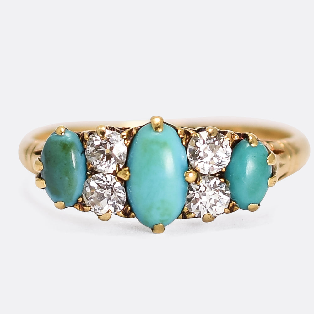 Victorian Diamond & Turquoise Ring