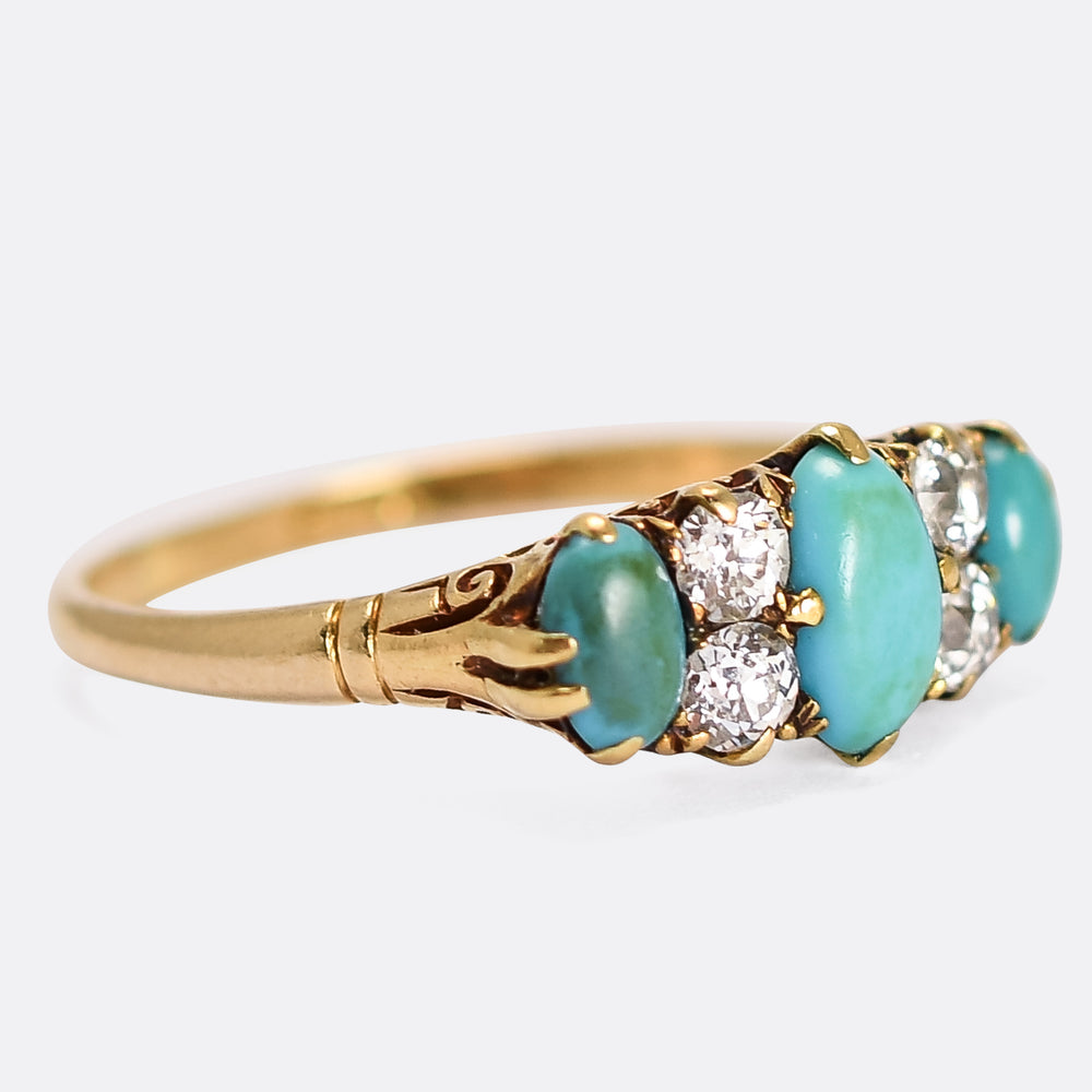 Victorian Diamond & Turquoise Ring