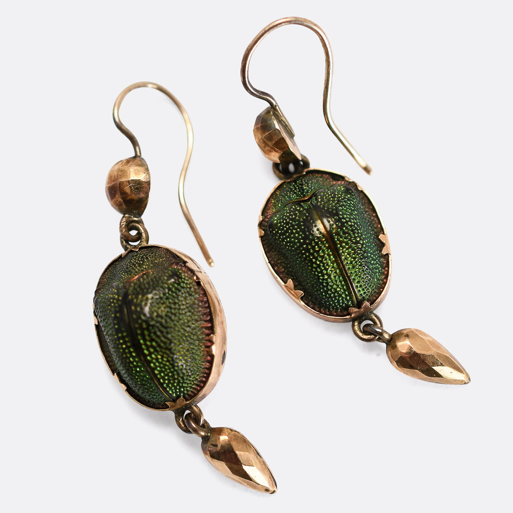 Victorian Egyptian Revival Scarab Earrings