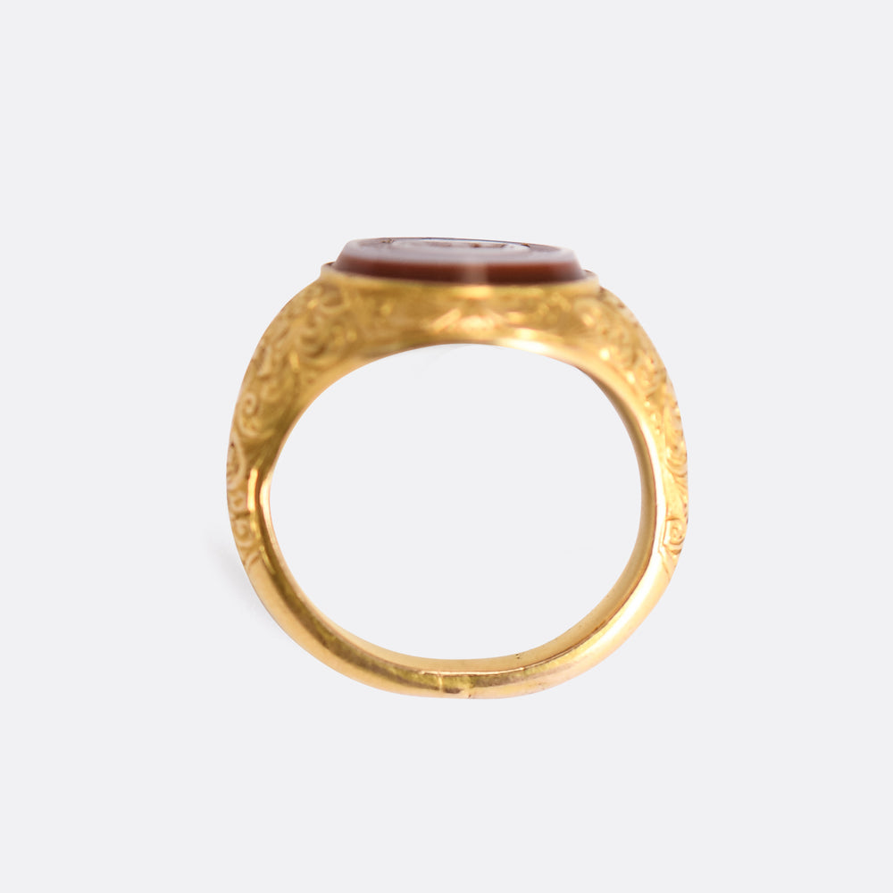 Victorian Elephant SEMPER PARITUS Intaglio Signet Ring