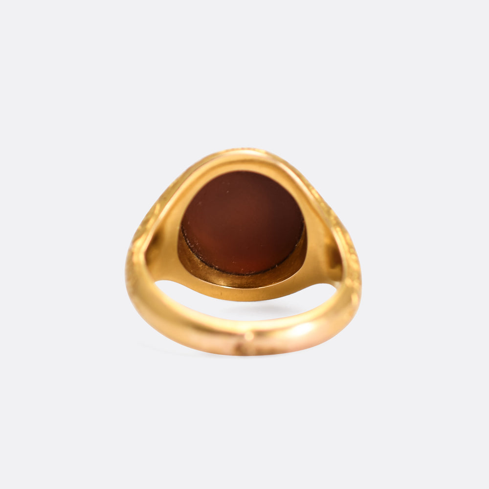 Victorian Elephant SEMPER PARITUS Intaglio Signet Ring