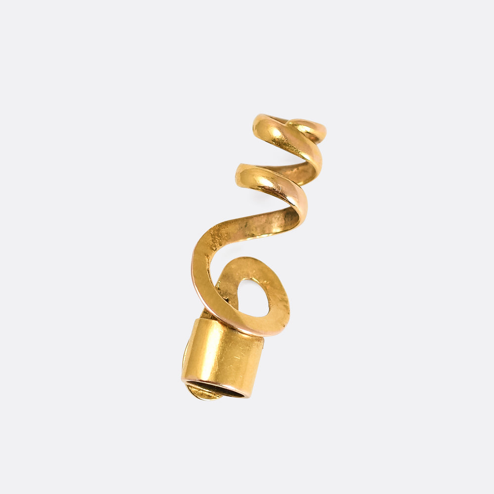 Victorian Emerald Coiled Snake Slider Charm