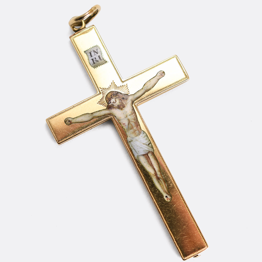 Victorian Enamel Crucifix Pendant