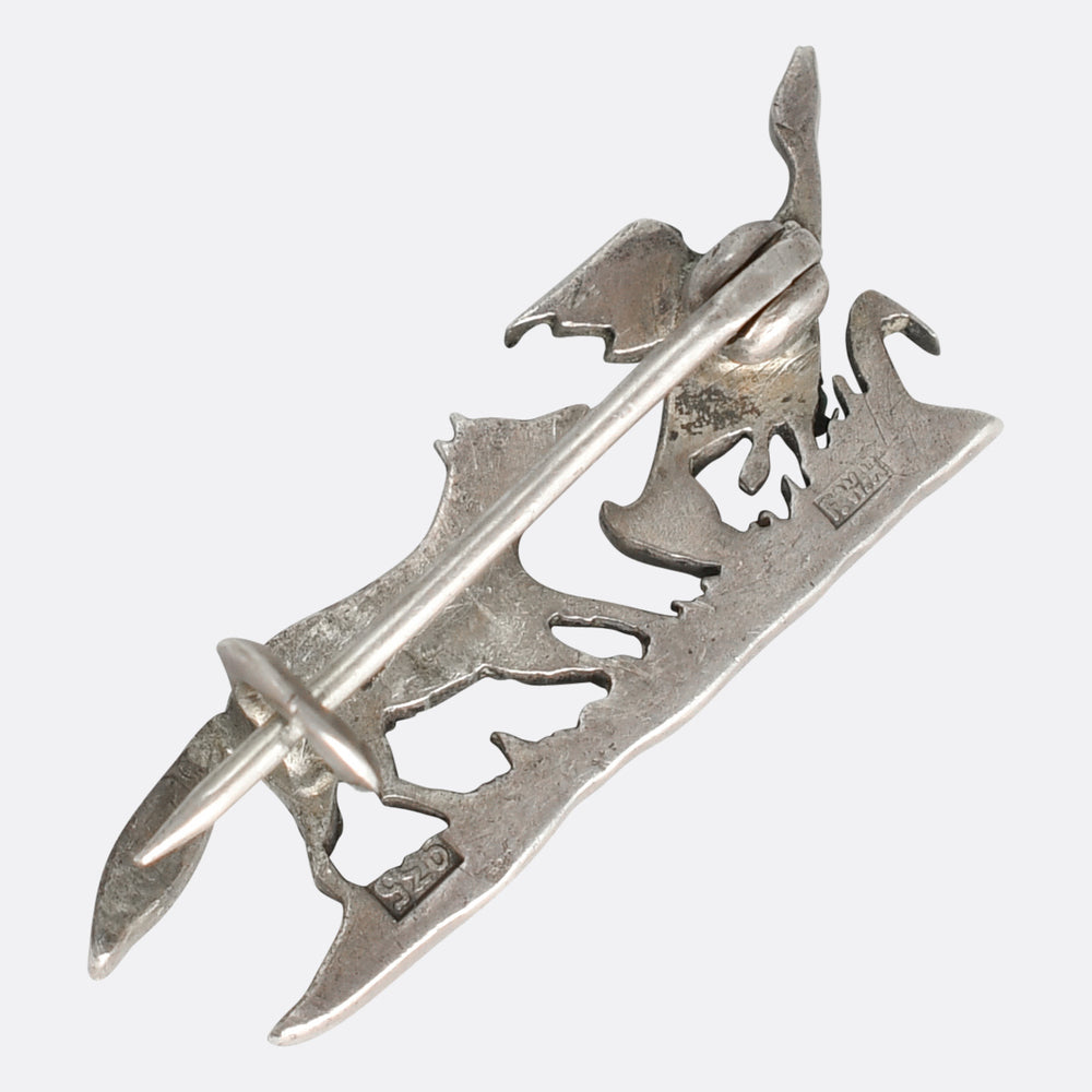 Victorian Fox & Pheasant Brooch