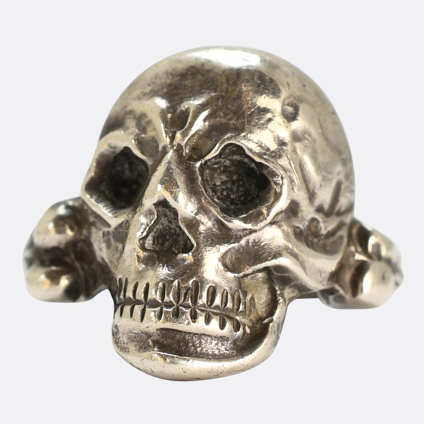 Victorian French Silver Skull Ring Butter Lane Antiques
