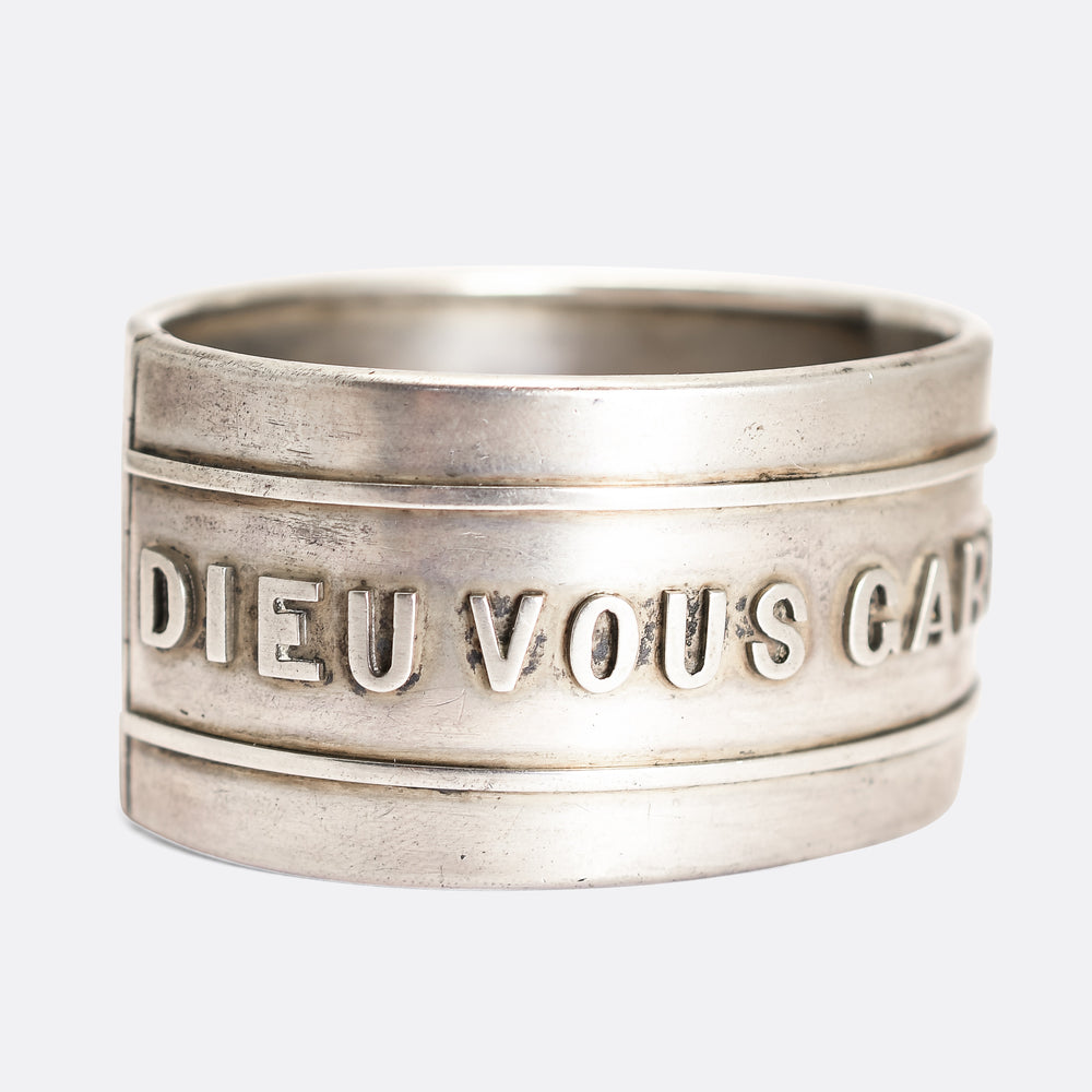 Victorian GOD BLESS YOU Sterling Silver Bangle