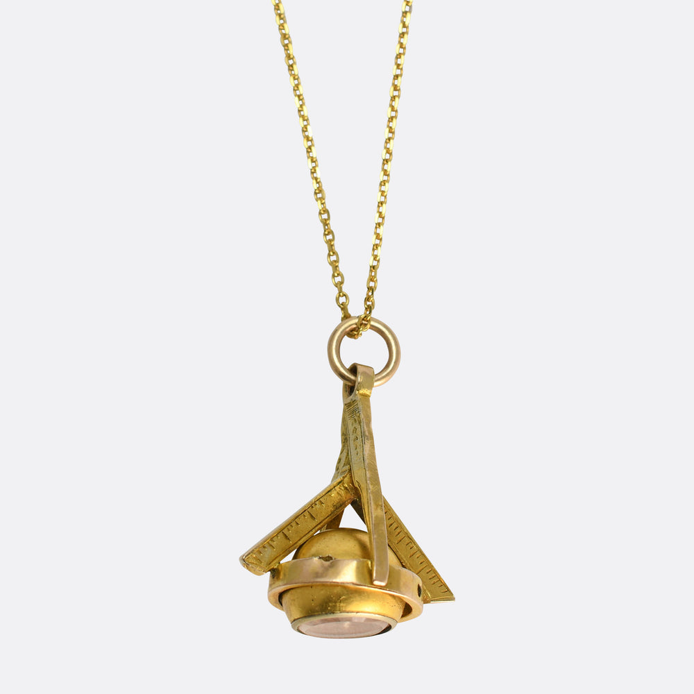 Victorian Gold Masonic Compass Fob
