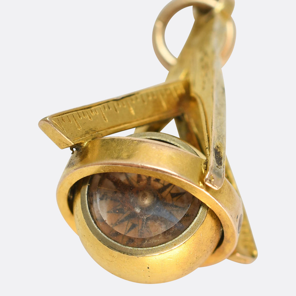 Victorian Gold Masonic Compass Fob