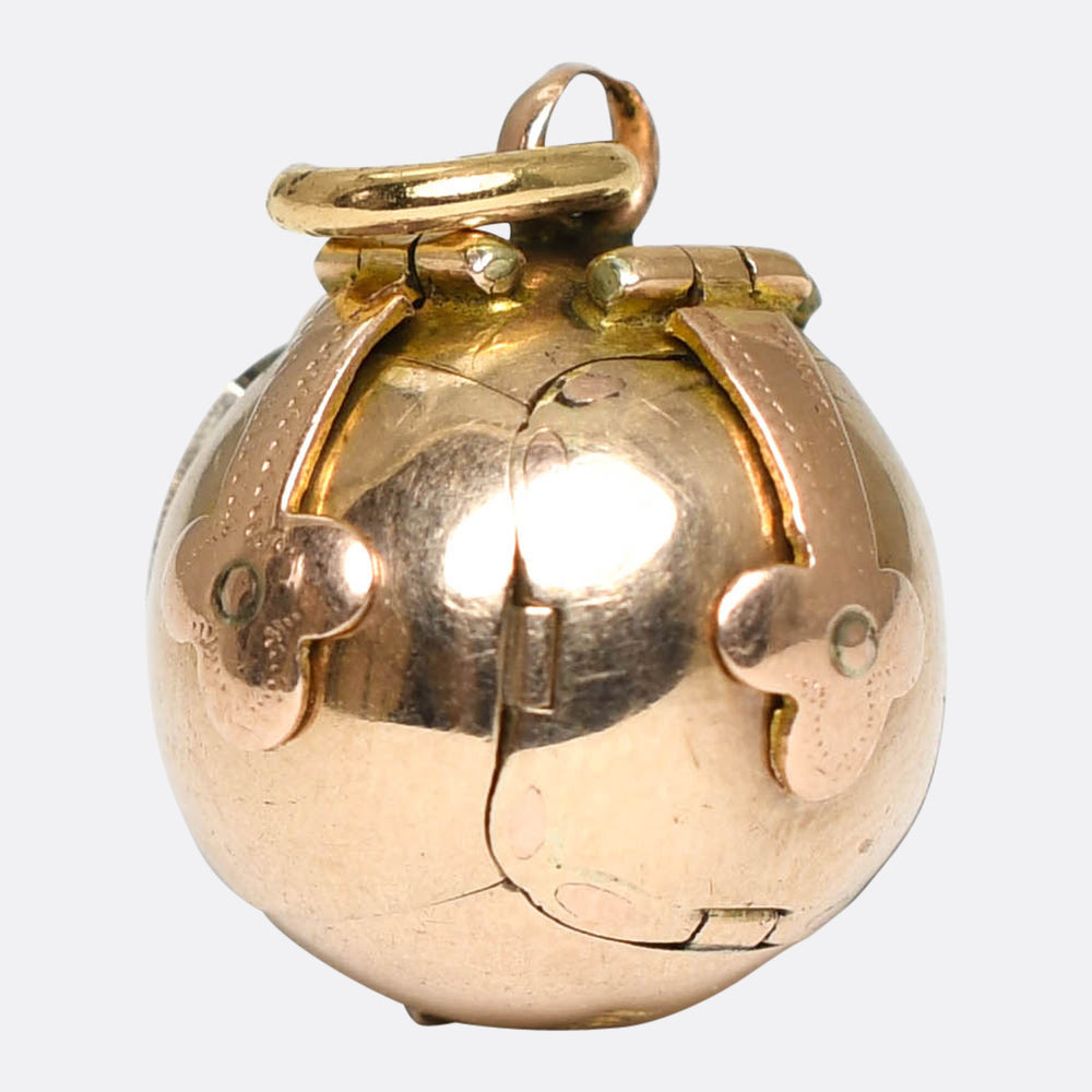 Victorian Gold & Silver Masonic Orb Pendant