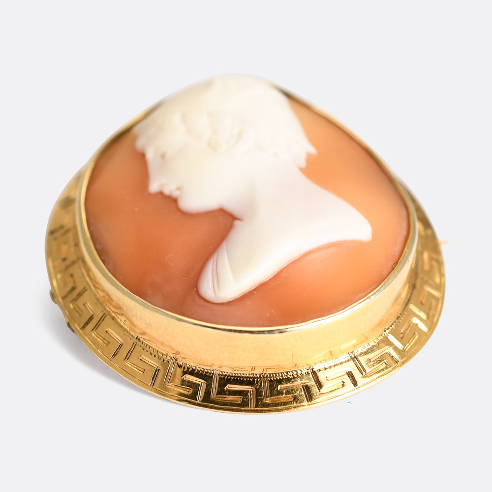 Victorian Hermes Shell Cameo Brooch