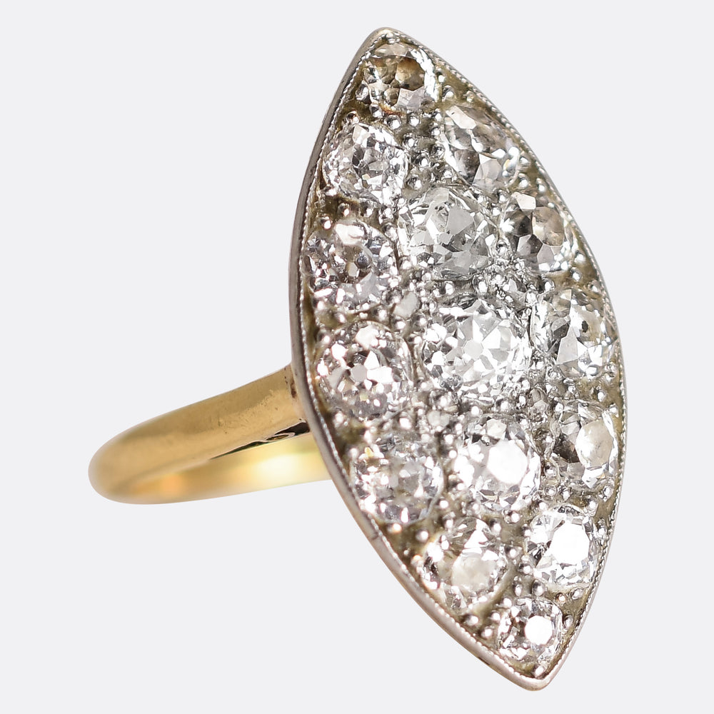 Victorian OMC Diamond Cobblestone Navette Ring