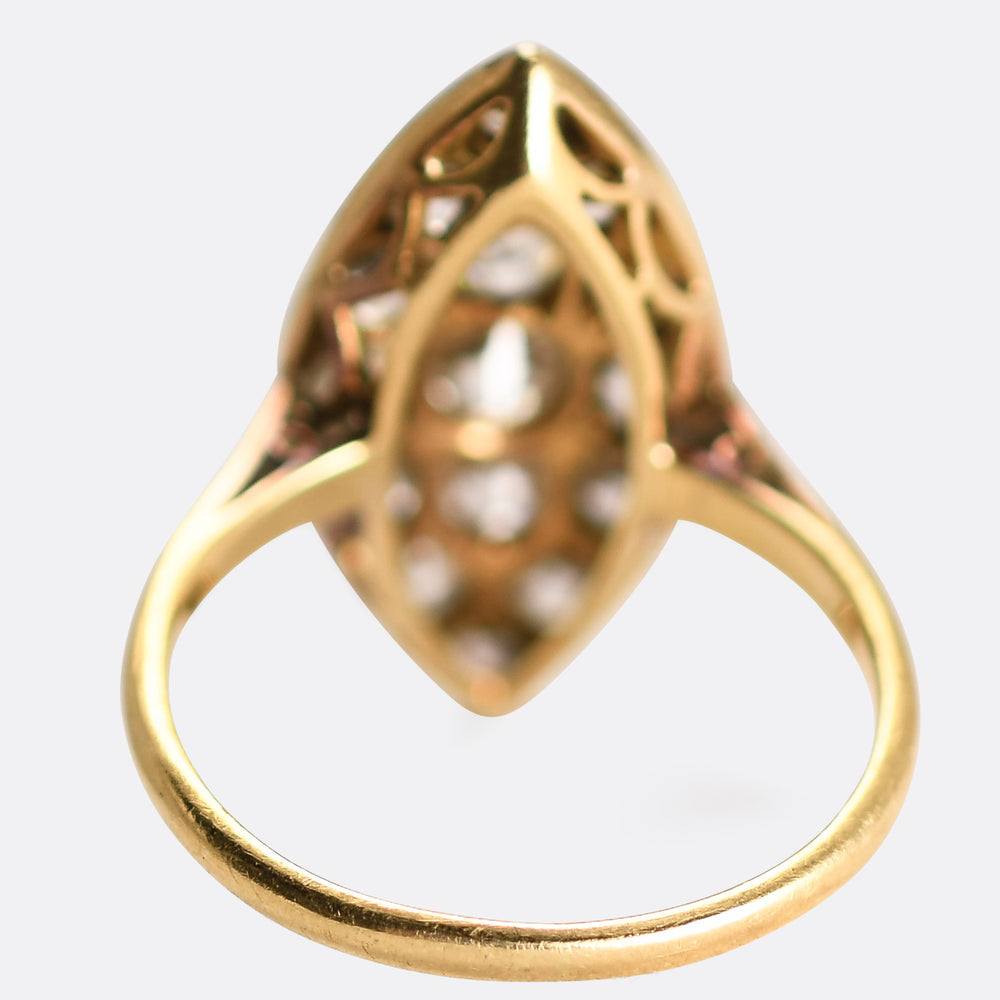 Victorian OMC Diamond Cobblestone Navette Ring