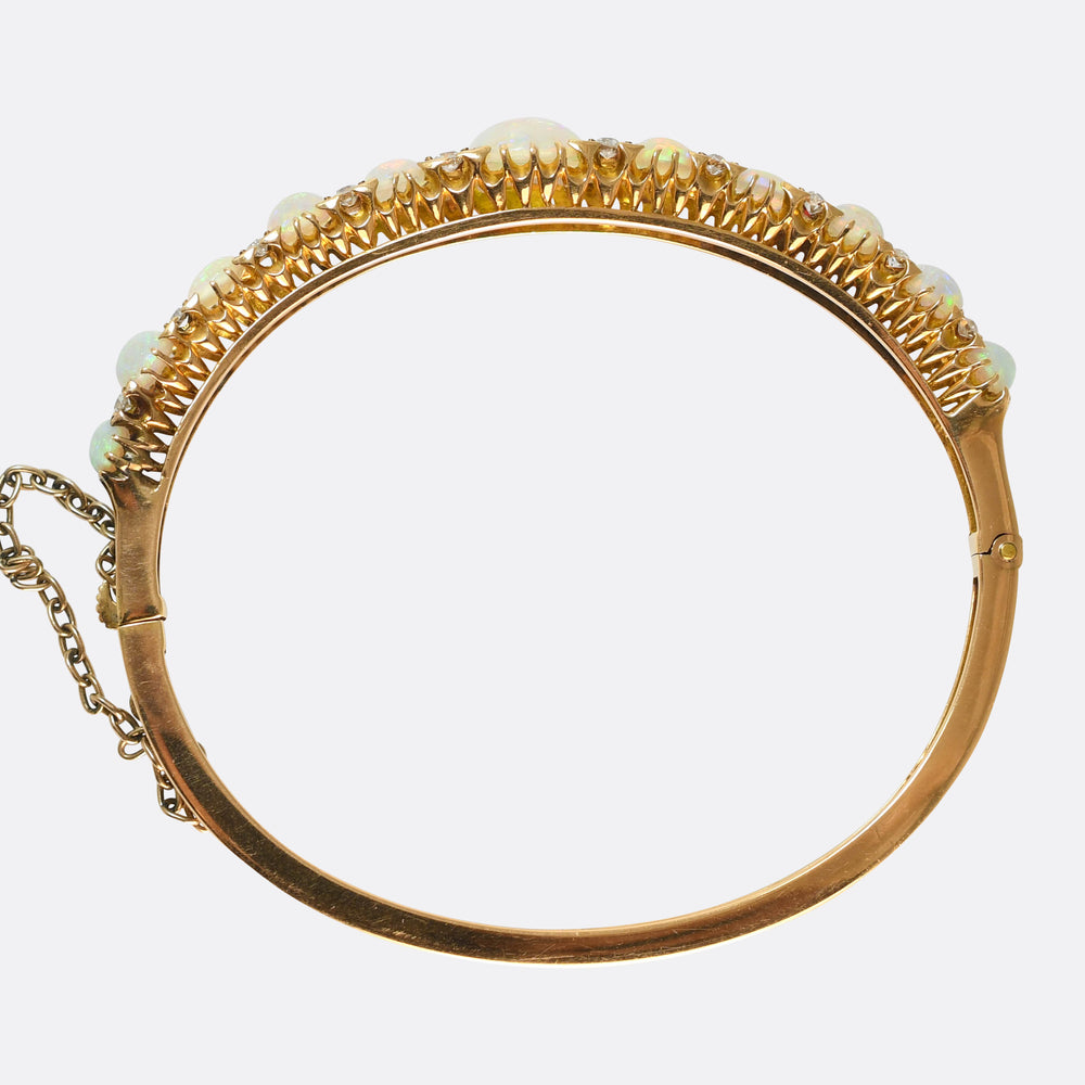 Victorian Opal & Diamond Bangle