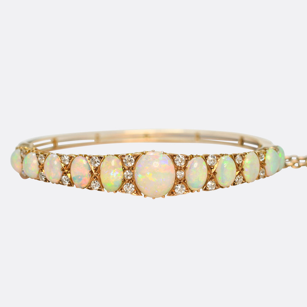 Victorian Opal & Diamond Bangle