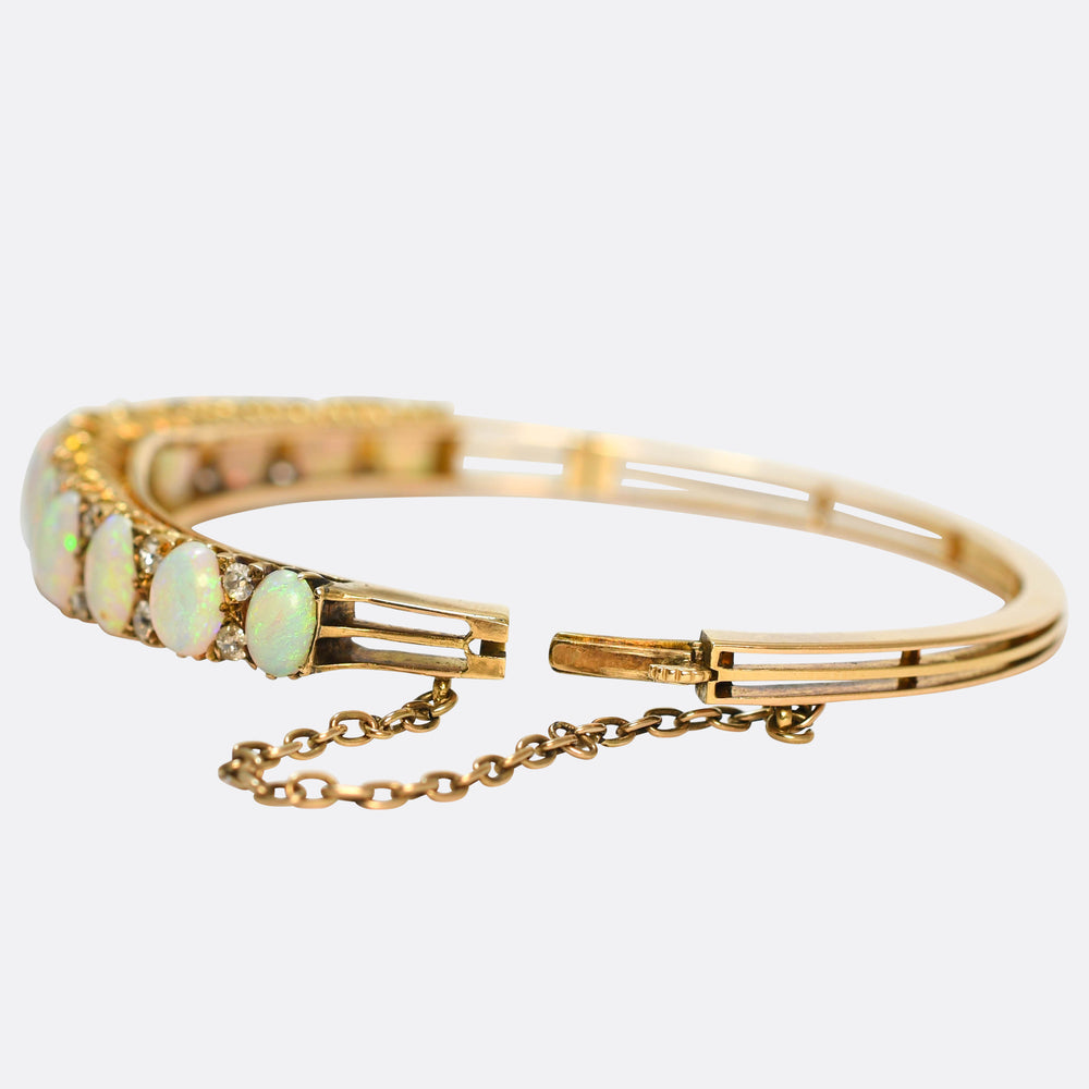 Victorian Opal & Diamond Bangle