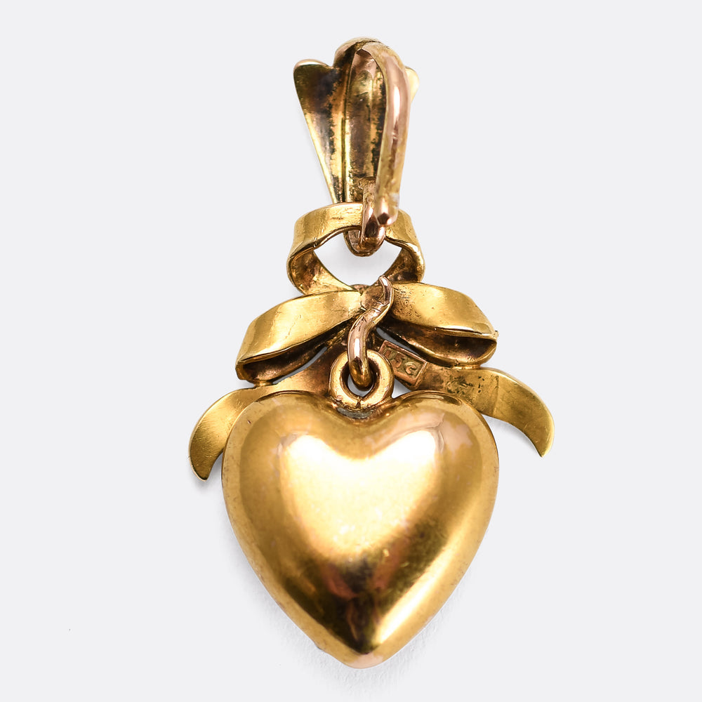 Victorian Pavé Pearl Heart Pendant