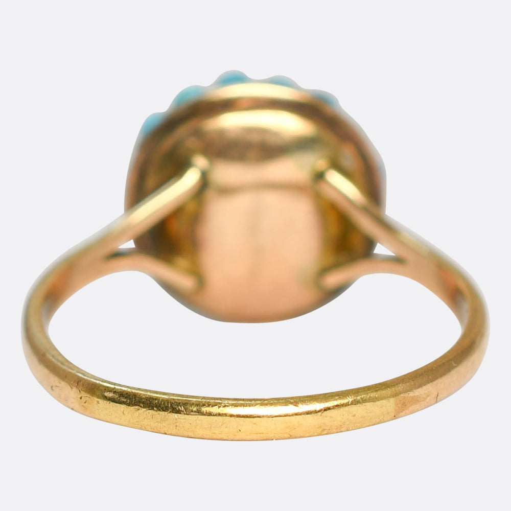 Victorian Pavé Turquoise Bombé Ring