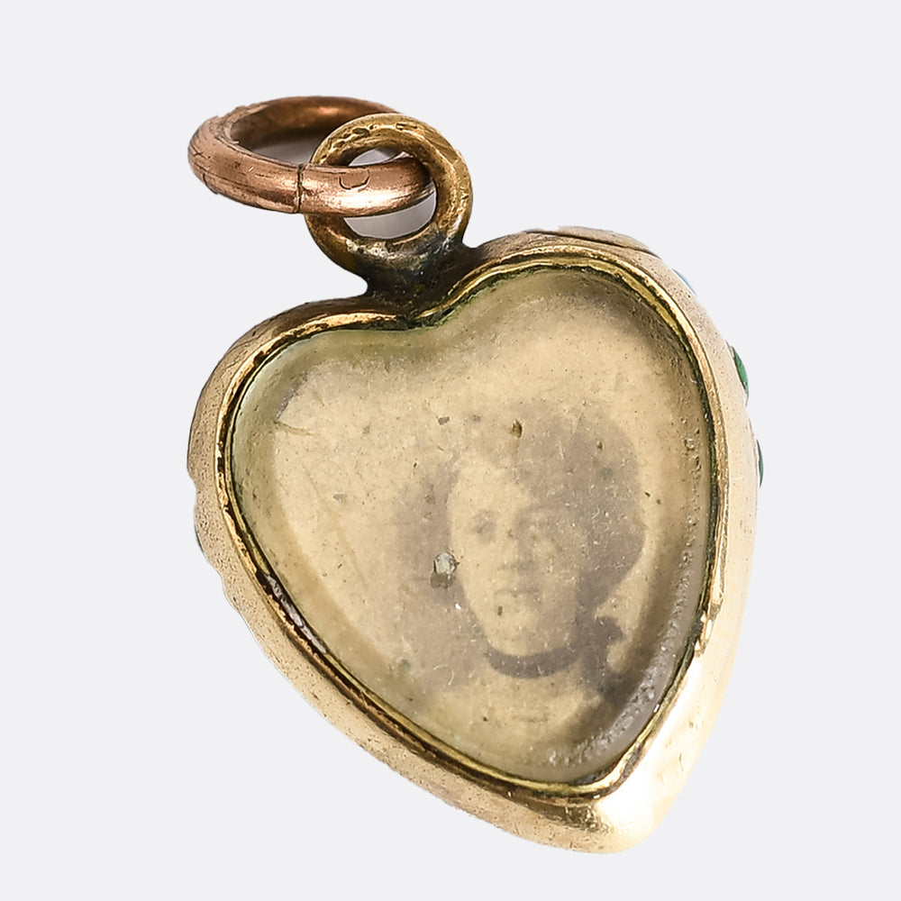 Victorian Pavé Turquoise Heart Pendant