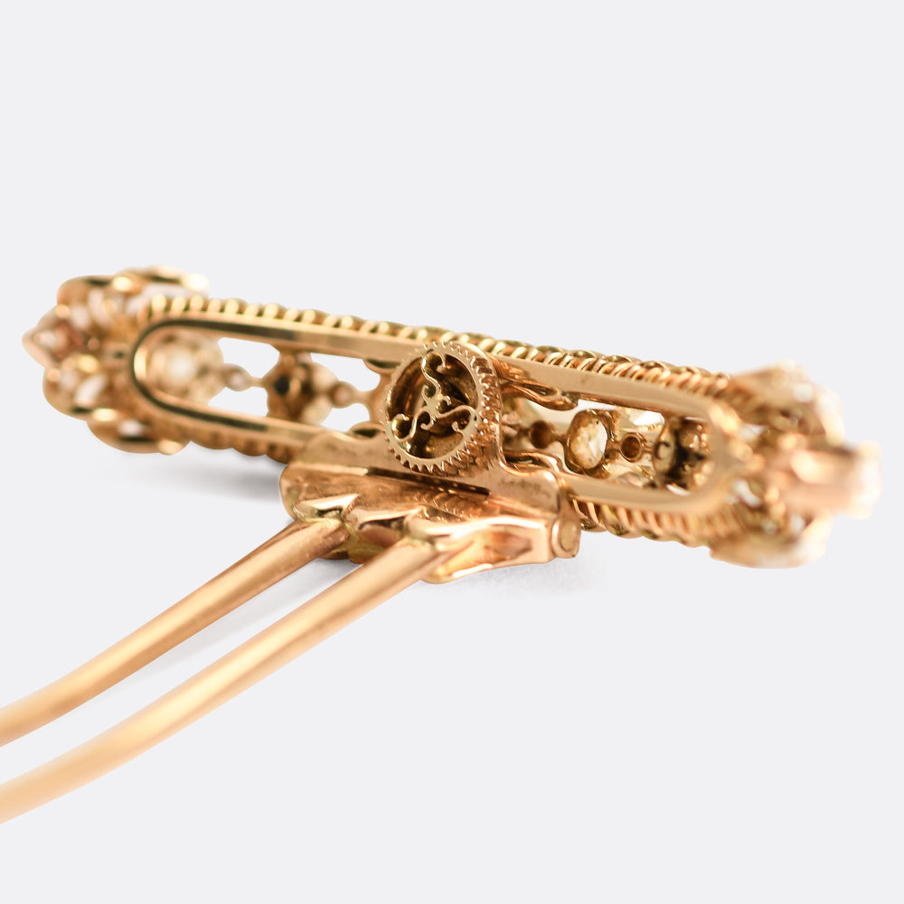 Victorian Pearl & Diamond Hair Pin