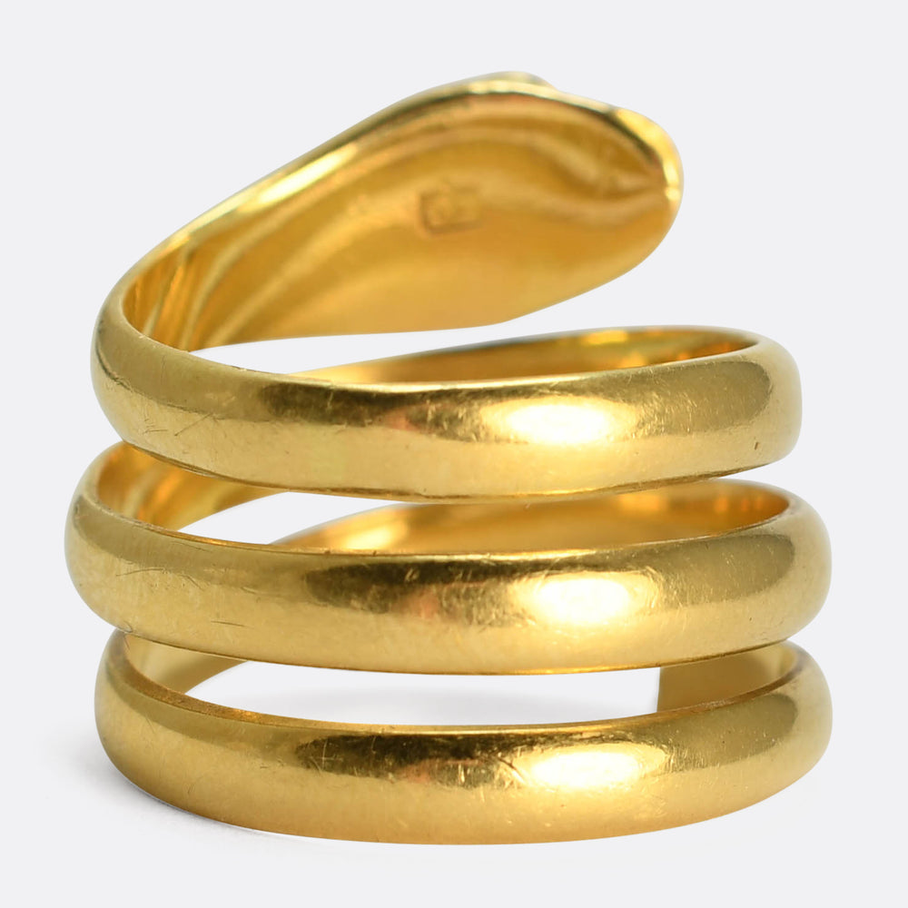 Victorian Rose Cut Diamond Coiled Snake Ring