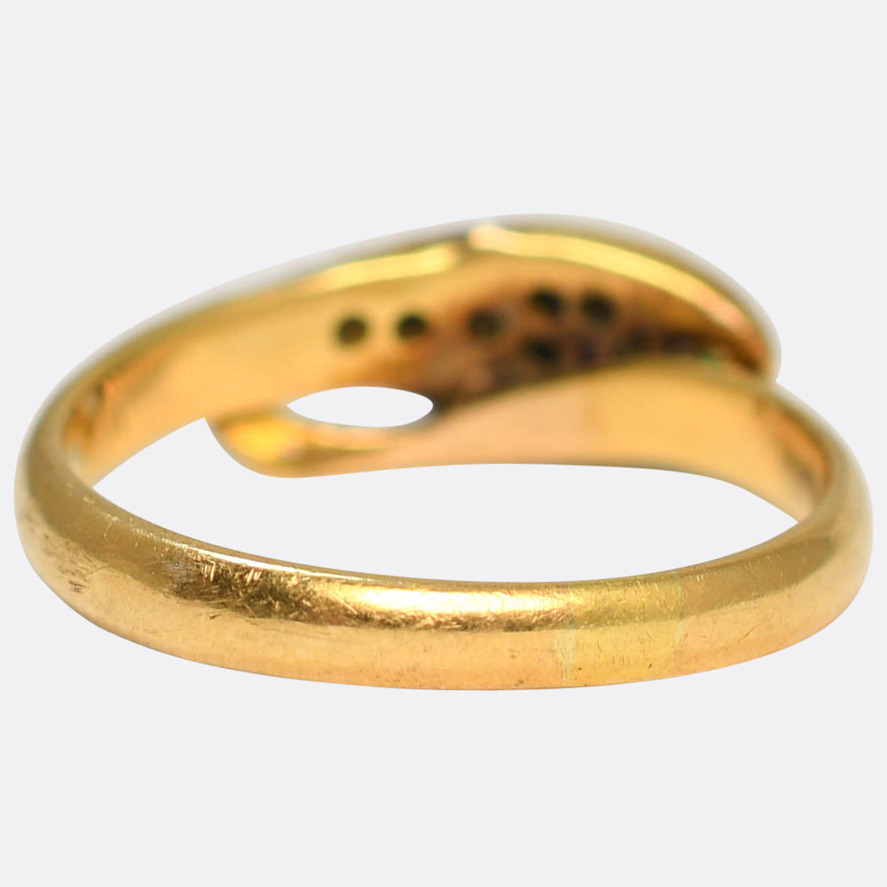 Victorian Ruby, Emerald & Diamond Snake Ring