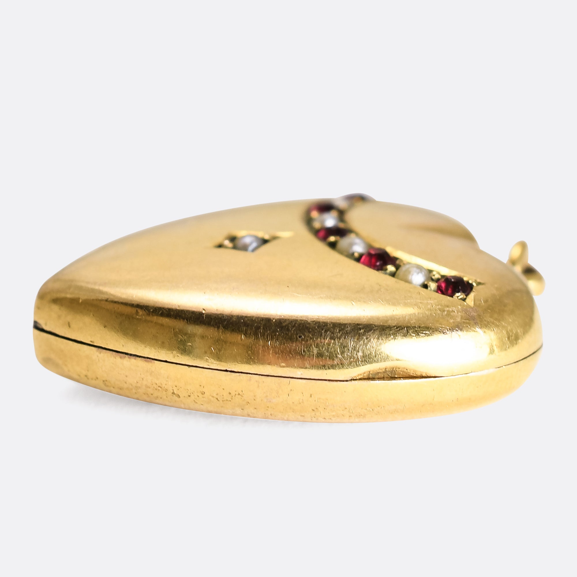 Ruby Heart Locket Victorian Ruby & Pearl Heart Locket Pendant – Butter Lane Antiques