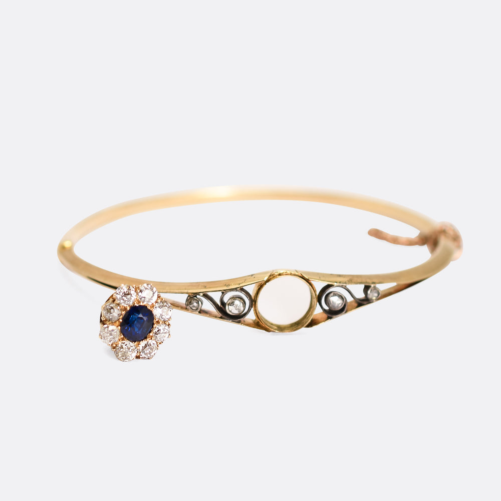 Victorian Sapphire & Diamond Cluster Bangle